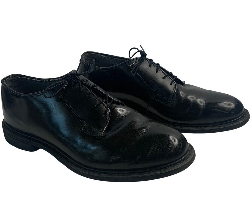 Bates Mens Sz 11.5 MC9-90 Gloss Black Oxford Dress Shoes Work Uniform Military